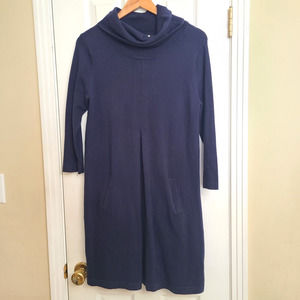 Tyler Boe Womens Navy Blue Kim Cowl Neck Cotton Cashmere Sweater Dress Size S